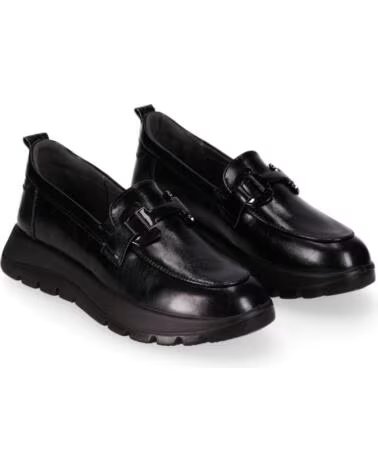 CHIKA10 ST MANDARIN 03 ZAPATOS PIEL SINTÉTICA MUJER CUÑA BAJA NEGRO-BLACK