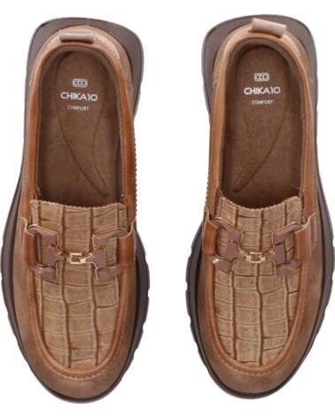 CHIKA10 ST MANDARIN 02 CHAUSSURES FEMME CUIR SYNTHÉTIQUE COMPENSÉES BASSES BEIG-BEIGE