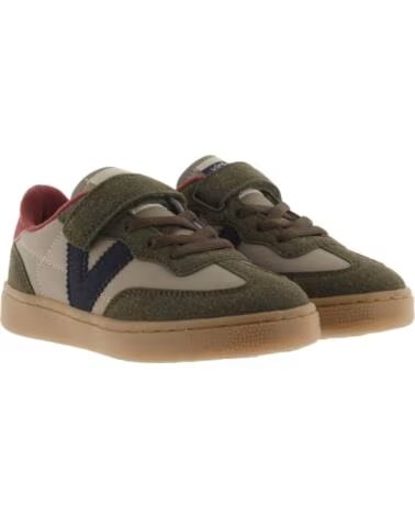 VICTORIA KIDS SNEAKERS OSLO STRAP AND ELASTIC LEATHER EFFECT 1256110 KAKI