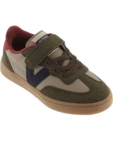 VICTORIA KIDS SNEAKERS OSLO STRAP AND ELASTIC LEATHER EFFECT 1256110 KAKI