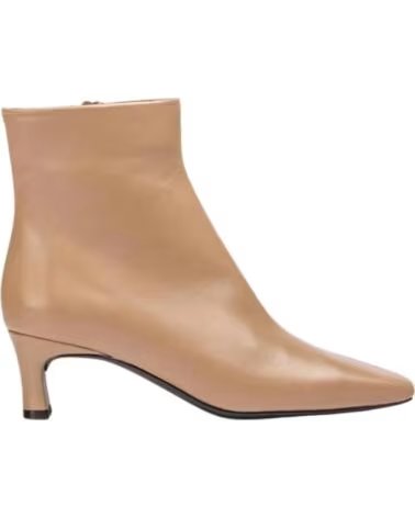 UNISA BOTINS EM PELE COM COSTURA CENTRAL BEGE BEIGE