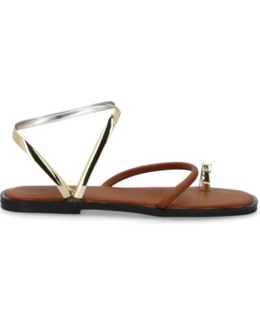 SPORT3PUNTO0 GZ-2A014 SANDALIAS PLANAS CAMEL CON TIRAS METALIZADAS VARIOS COLORES