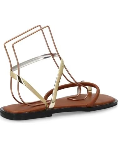 SPORT3PUNTO0 GZ-2A014 SANDALIAS PLANAS CAMEL CON TIRAS METALIZADAS VARIOS COLORES