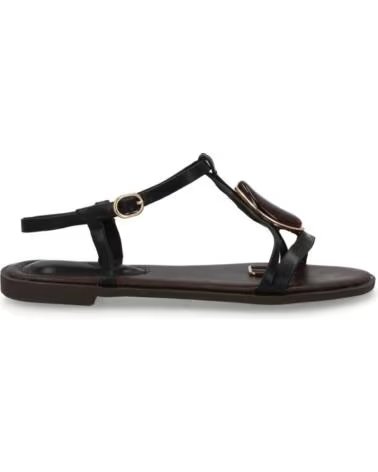 SPORT3PUNTO0 BS-27 SANDALIAS PLANAS NEGRAS CON DETALLE DE PIEDRA VARIOS COLORES
