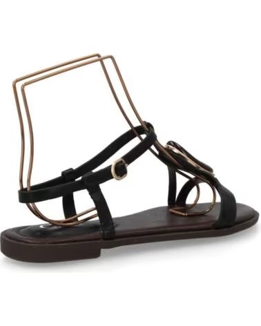 SPORT3PUNTO0 BS-27 SANDALIAS PLANAS NEGRAS CON DETALLE DE PIEDRA VARIOS COLORES