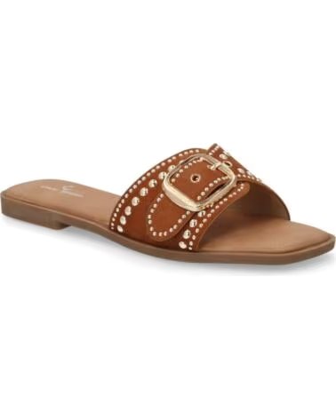 SPORT3PUNTO0 TF2528 SANDALIAS PLANAS CAMEL CON HEBILLA Y TACHUELAS VARIOS COLORES