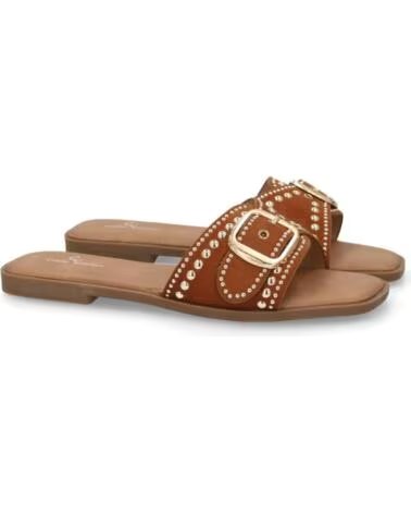 SPORT3PUNTO0 TF2528 SANDALIAS PLANAS CAMEL CON HEBILLA Y TACHUELAS VARIOS COLORES
