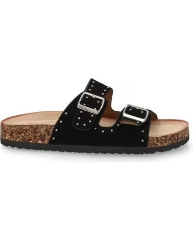 SPORT3PUNTO0 TF5057 SANDALIAS PLANAS NEGRAS CON HEBILLAS Y TACHUELAS VARIOS COLORES