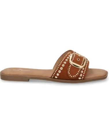 SPORT3PUNTO0 TF2528 SANDALIAS PLANAS CAMEL CON HEBILLA Y TACHUELAS VARIOS COLORES