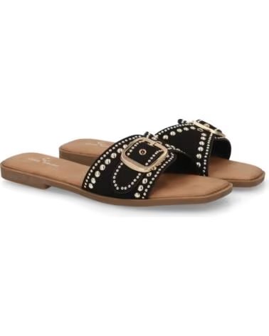 SPORT3PUNTO0 TF2528 SANDALIAS PLANAS NEGRAS CON HEBILLA Y TACHUELAS VARIOS COLORES