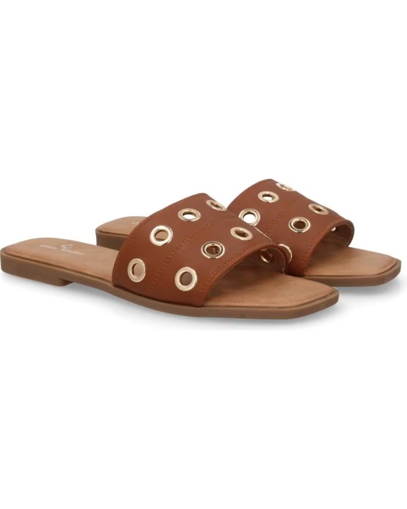 SPORT3PUNTO0 TF2529 SANDALIAS PLANAS CAMEL CON OJALES METÁLICOS VARIOS COLORES