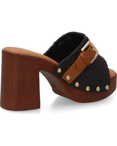 SPORT3PUNTO0 F260-11 SANDALIAS DE TACÓN ALTO CON PLATAFORMA Y TACHUELAS NEGRO VARIOS COLORES