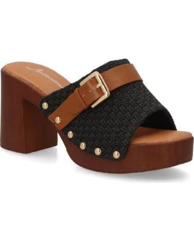 SPORT3PUNTO0 F260-11 SANDALIAS DE TACÓN ALTO CON PLATAFORMA Y TACHUELAS NEGRO VARIOS COLORES