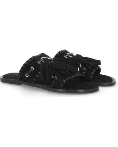 SPORT3PUNTO0 SANDALIAS PLANAS LL-2A030 NEGRO CON FLECOS Y BORLAS VARIOS COLORES