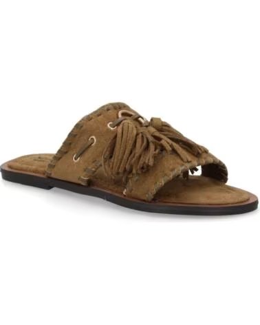 SPORT3PUNTO0 LL-2A030 SANDALIAS PLANAS DE ANTE CON FLECHOS Y BORLAS VERDE VARIOS COLORES