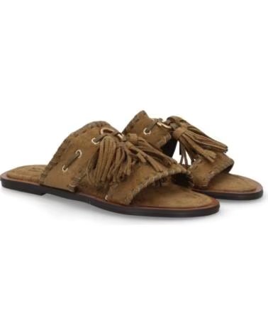 SPORT3PUNTO0 LL-2A030 SANDALIAS PLANAS DE ANTE CON FLECHOS Y BORLAS VERDE VARIOS COLORES
