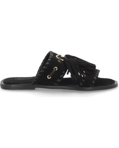 SPORT3PUNTO0 SANDALIAS PLANAS LL-2A030 NEGRO CON FLECOS Y BORLAS VARIOS COLORES