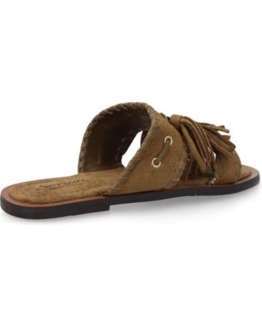 SPORT3PUNTO0 LL-2A030 SANDALIAS PLANAS DE ANTE CON FLECHOS Y BORLAS VERDE VARIOS COLORES