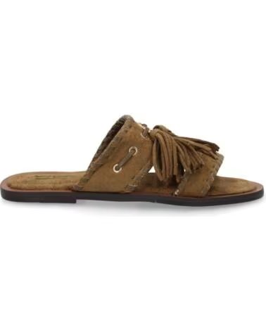 SPORT3PUNTO0 LL-2A030 SANDALIAS PLANAS DE ANTE CON FLECHOS Y BORLAS VERDE VARIOS COLORES