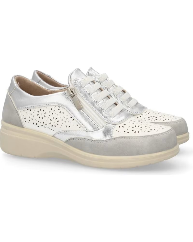 SPORT3PUNTO0 H6065 ZAPATILLAS CASUAL DE PIEL PLATA VARIOS COLORES