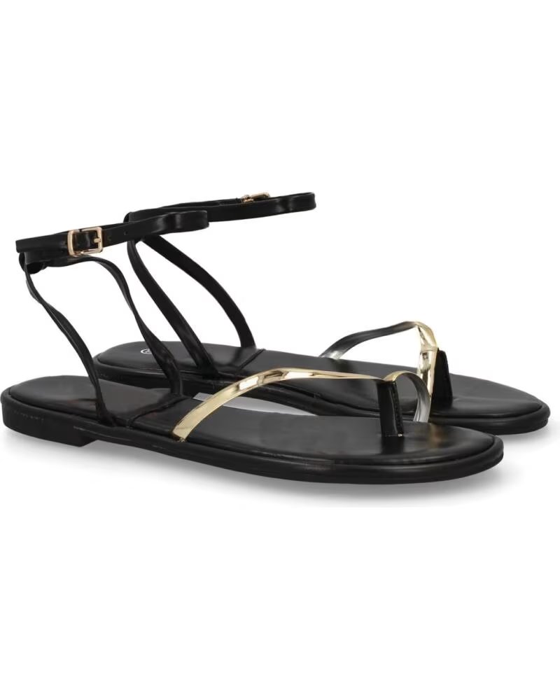 SPORT3PUNTO0 H8-1183 SANDALIAS PLANAS NEGRAS CON TIRA DE DEDOS VARIOS COLORES