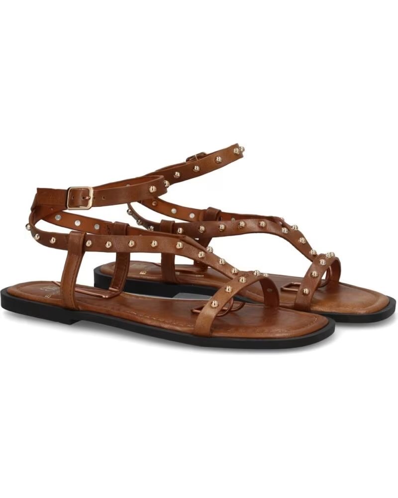 SANDALIAS PLANAS SPORT3PUNTO0 HG-5806 CAMEL CON TACHUELAS VARIOS COLORES