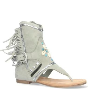 SPORT3PUNTO0 JH-168 SANDALIAS PLANAS ESTILO BOTA CON FLECOS Y CONCHAS VARIOS COLORES