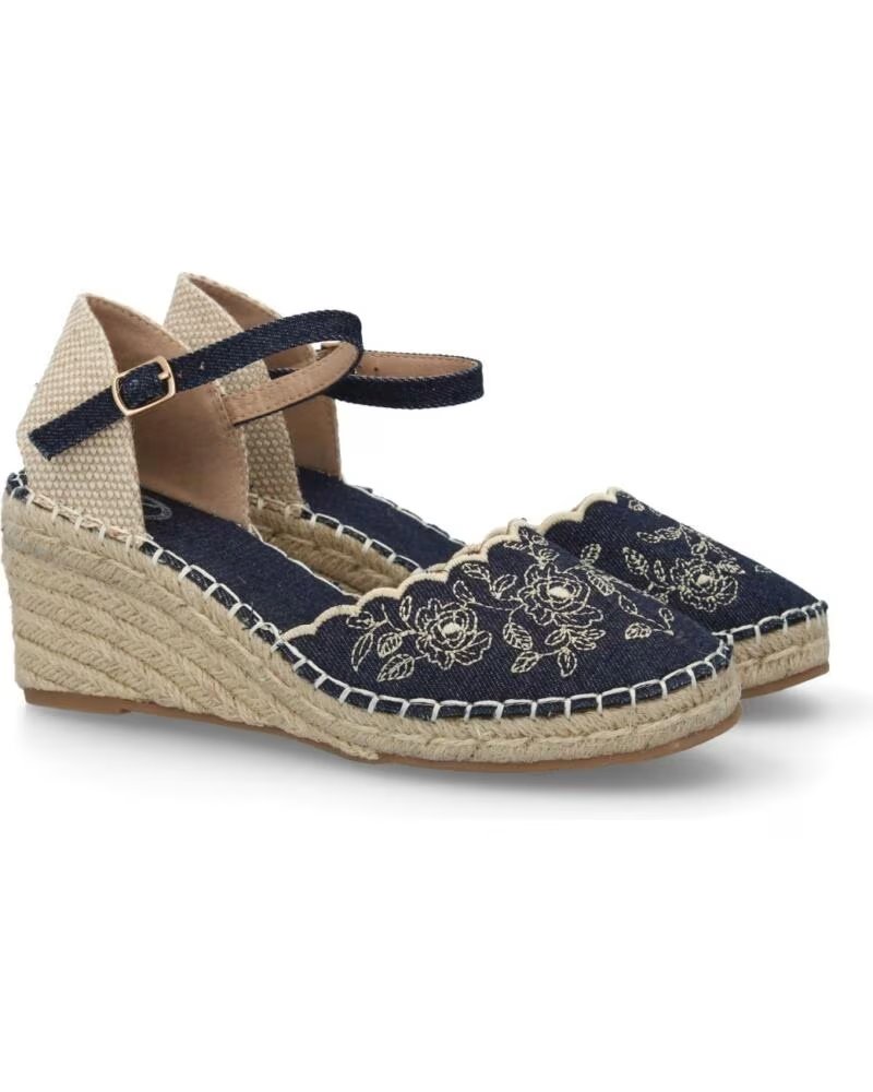 SPORT3PUNTO0 MT-137 SANDALIAS DE CUÑA AZULES CON BORDADOS VARIOS COLORES
