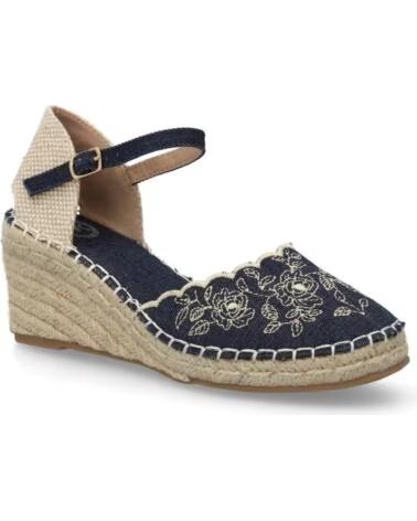 SPORT3PUNTO0 MT-137 SANDALIAS DE CUÑA AZULES CON BORDADOS VARIOS COLORES