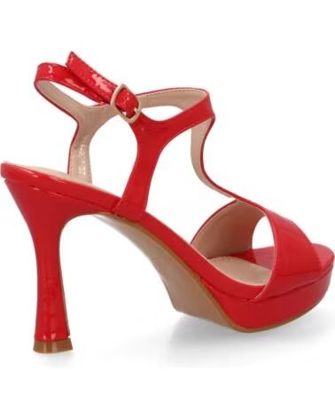 SPORT3PUNTO0 W18-202 SANDALIAS DE TACÓN ALTO CON PLATAFORMA Y TIRAS EN T EN ROJO VARIOS COLORES