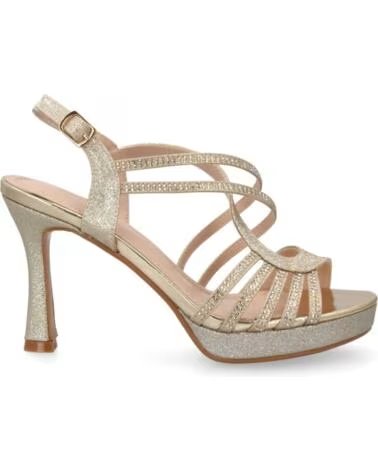 SPORT3PUNTO0 W18-203 SANDALIAS DE TACÓN ALTO EN ORO CON TIRAS CRUZADAS Y BRILLO VARIOS COLORES