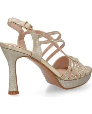 SPORT3PUNTO0 W18-203 SANDALIAS DE TACÓN ALTO EN ORO CON TIRAS CRUZADAS Y BRILLO VARIOS COLORES