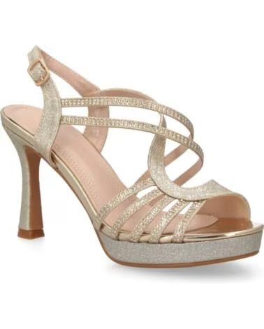 SPORT3PUNTO0 W18-203 SANDALIAS DE TACÓN ALTO EN ORO CON TIRAS CRUZADAS Y BRILLO VARIOS COLORES
