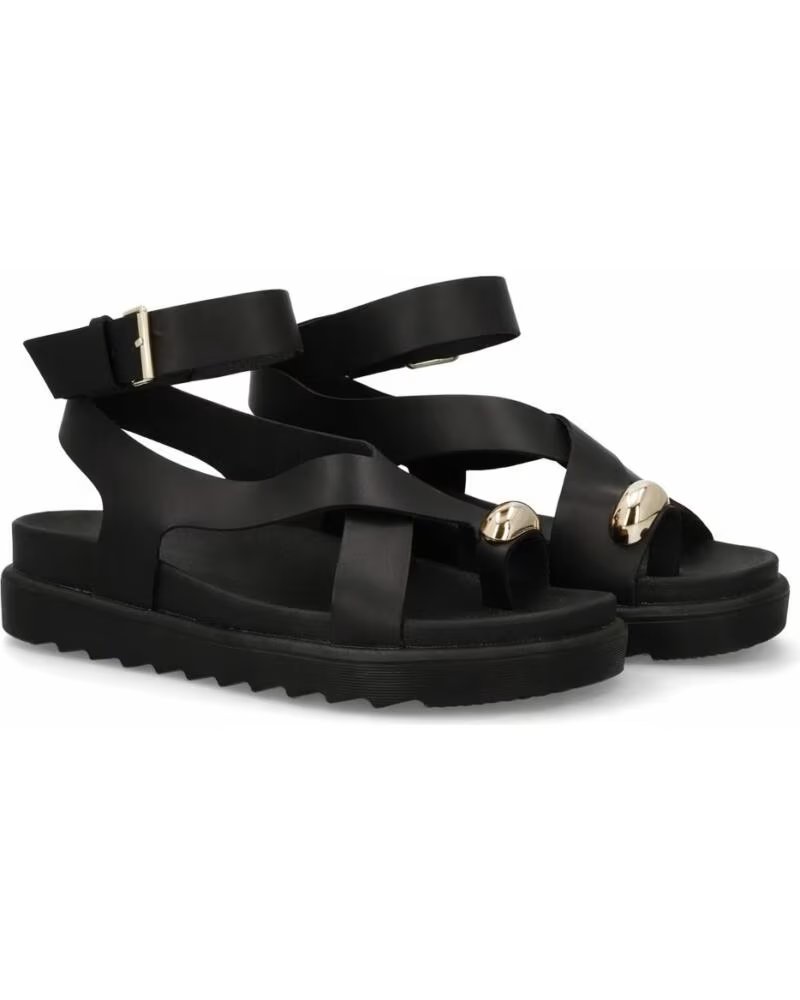 SANDALIAS PLANAS SPORT3PUNTO0 AG-421 EN COLOR NEGRO CON DETALLE METÁLICO VARIOS COLORES