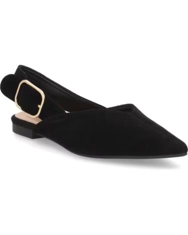 SPORT3PUNTO0 GZ-1A001 ZAPATOS PLANOS SLINGBACK NEGROS DE ANTE CON HEBILLA VARIOS COLORES