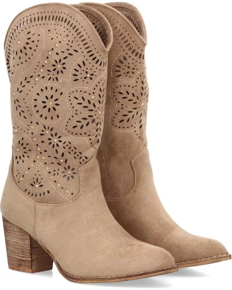 BOTAS CAMPERAS MUJER SPORT3PUNTO0 A-5603 BEIGE BORDADAS VARIOS COLORES