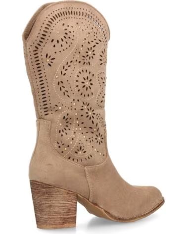 BOTAS CAMPERAS MUJER SPORT3PUNTO0 A-5603 BEIGE BORDADAS VARIOS COLORES