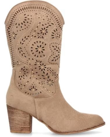 BOTAS CAMPERAS MUJER SPORT3PUNTO0 A-5603 BEIGE BORDADAS VARIOS COLORES