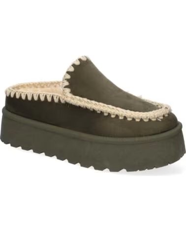 SPORT3PUNTO0 VRA-1193 PLATEAU-CLOGS AUS GRÜNEM WILDLEDER VARIOS COLORES