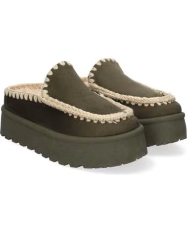 SPORT3PUNTO0 VRA-1193 PLATEAU-CLOGS AUS GRÜNEM WILDLEDER VARIOS COLORES