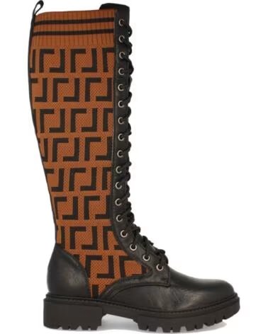 SPORT3PUNTO0 1939A-CAMEL BOTAS ALTAS DE CAÑA ALTA CON CORDONES Y DETALLE GEOMÉTRICO VARIOS COLORES