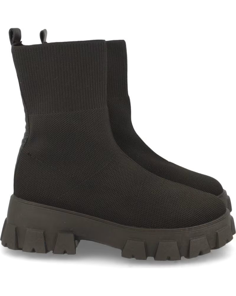 SPORT3PUNTO0 N1CD-1308-NEGRO BOTINES NEGROS DE PUNTO ELÁSTICO CON SUELA TRACK VARIOS COLORES