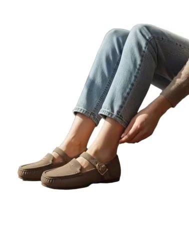 TIMBOS Mocasin de mujer color kaki 133641 MARRóN