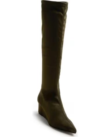 BOTA ALTA DE CUÑA MTNG 55256 EN COLOR BEIGE CON PUNTERA EN PUNTA