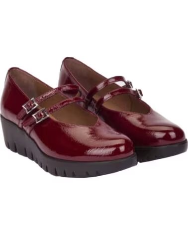 WONDERS FLACHE SCHUHE 33362 BORDEAUX FÜR DAMEN ROJO