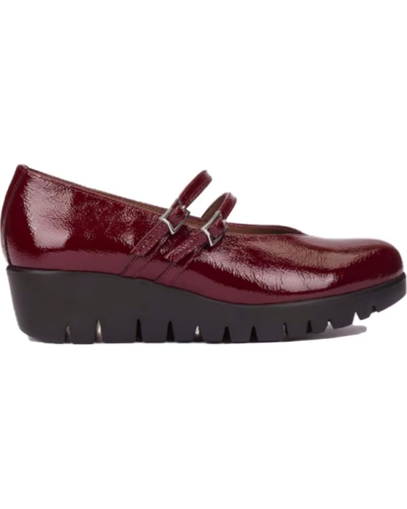 WONDERS FLACHE SCHUHE 33362 BORDEAUX FÜR DAMEN ROJO