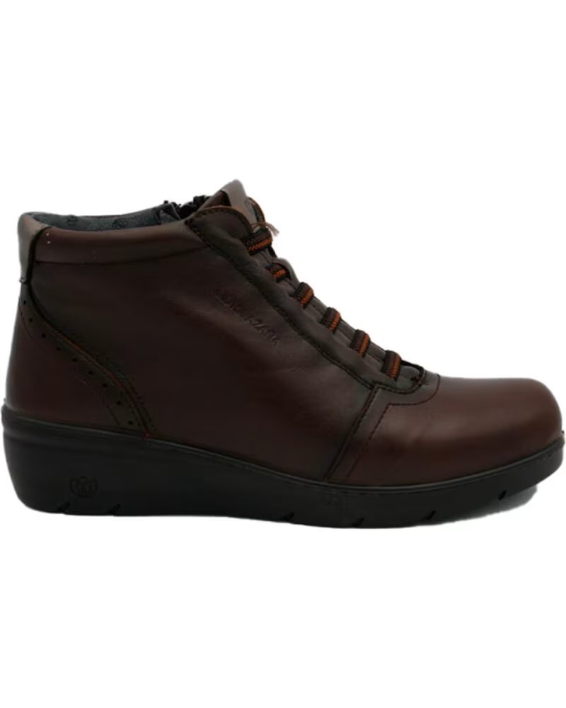 LAURA AZAÑA BOTINES PLANOS MUJER 26847 CUERO MARRÓN