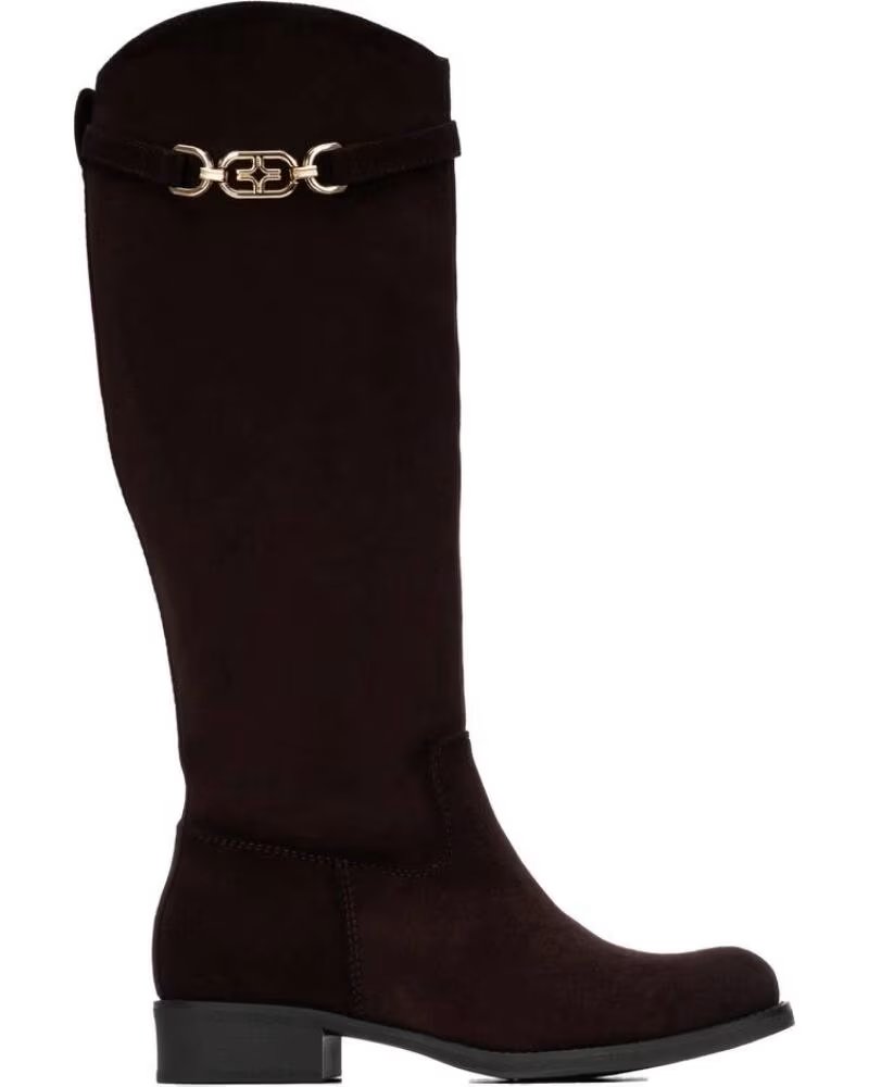 BOTAS ALTAS XTI 130786 ESTILO CLÁSICO EN COLOR MARRÓN CON DETALLE DE HEBILLA MARRON