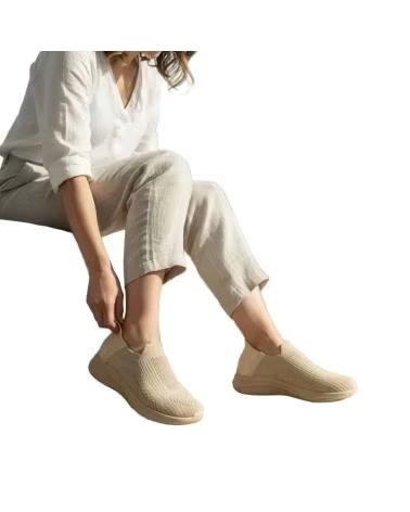 TIMBOS WOMEN´S ELASTIC TEXTILE SNEAKERS 133659 BEIGE