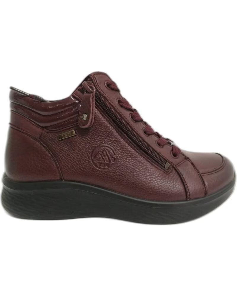 WOMEN´S LEATHER ZIPPER SNEAKERS G COMFORT 826R GRANATE